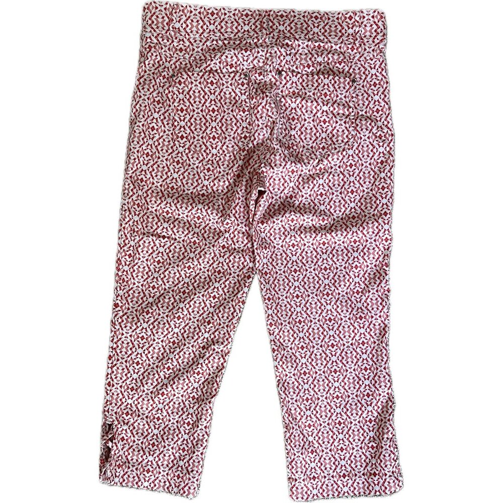 Verve Blues Pants Red White Ankle Comfort Waist Mid Rise Women - Picture 2 of 6